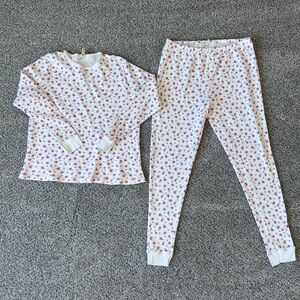 Poppy & Clay 100% Organic Cotton Top Pant Girls Pj Set Floral Size L